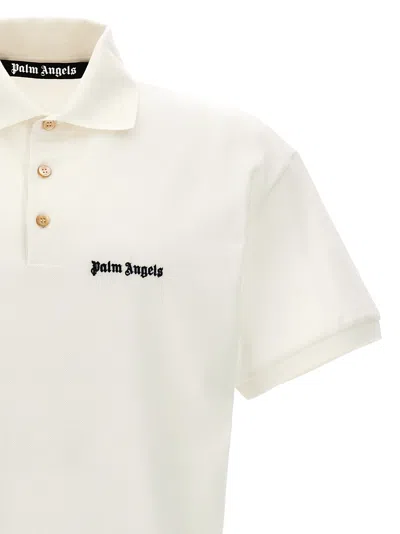 Shop Palm Angels Classic Logo Polo White/black