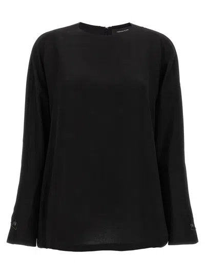 Shop Fabiana Filippi Cufflinks Detail Blouse Shirt, Blouse Black