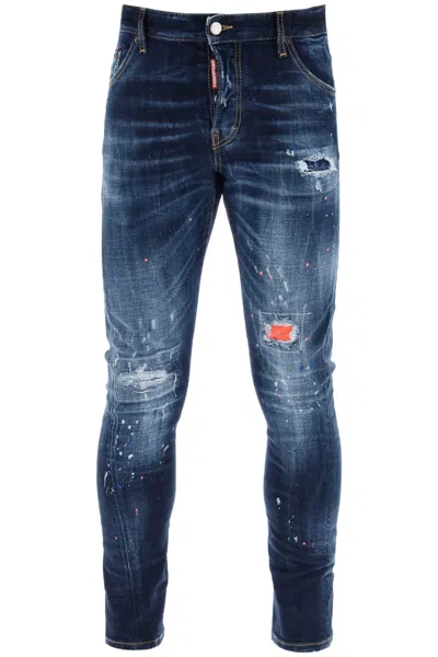 Shop Dsquared2 Dark Neon Splash Wash Sexy Twist Jeans