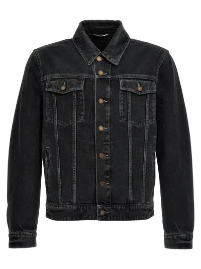 Shop Saint Laurent Denim Jacket Casual Jackets, Parka Black