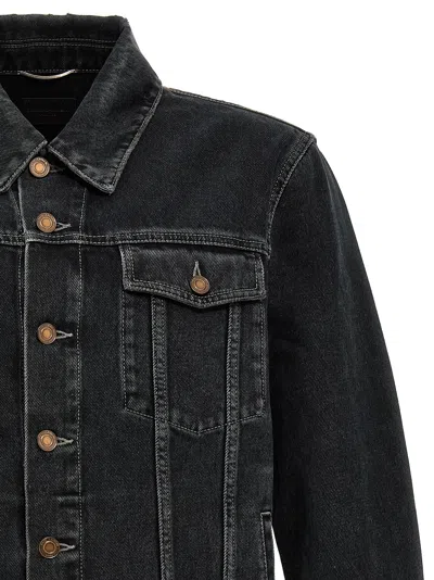 Shop Saint Laurent Denim Jacket Casual Jackets, Parka Black
