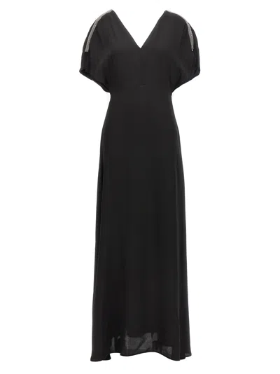 Shop Fabiana Filippi Long Dress Dresses Black