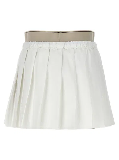 Shop Brunello Cucinelli Mini Pleated Skirt Skirts White