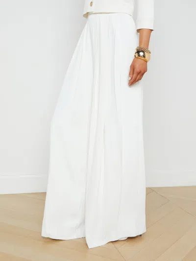 L'agence Nova Pleated Wide Leg Pants In Ivory