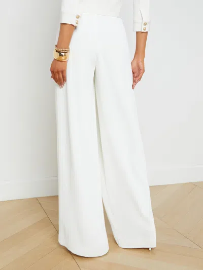 L'agence Nova Pleated Wide Leg Pants In Ivory