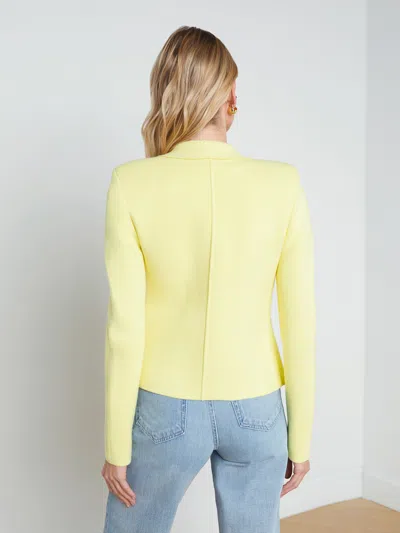 Shop L Agence Sofia Knit Blazer In Yellow Sorbet