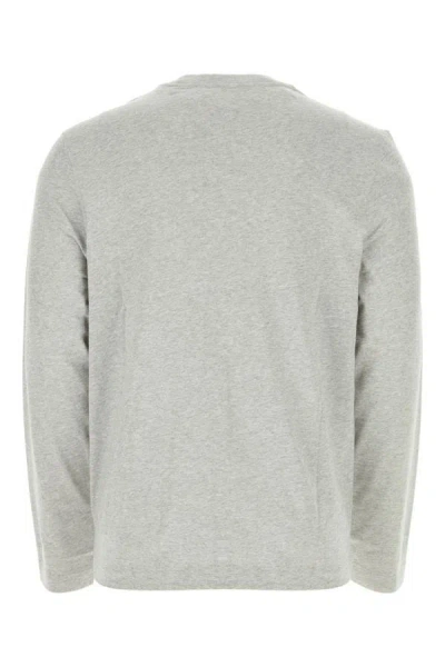 Shop Ami Alexandre Mattiussi Ami Unisex Melange Grey Cotton T-shirt In Gray