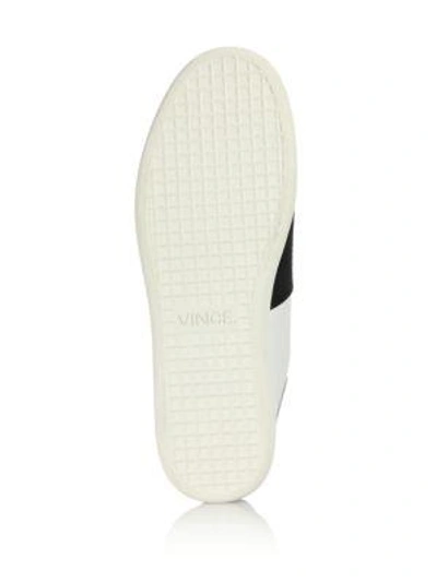 Shop Vince Vista Lizard-embossed Leather Slip-on Sneakers In White-black