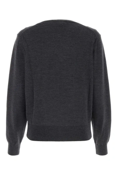 Shop Ami Alexandre Mattiussi Ami Woman Dark Grey Wool Sweater In Gray