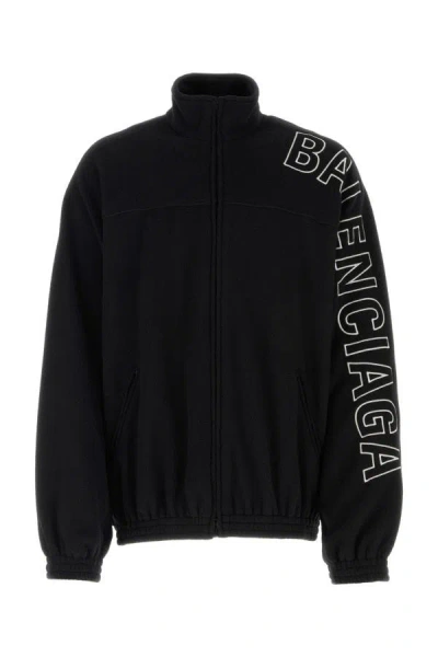 Shop Balenciaga Man Black Pile Oversize Sweatshirt