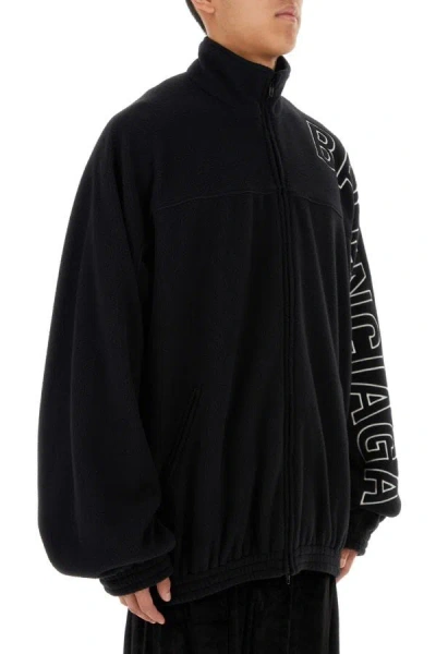 Shop Balenciaga Man Black Pile Oversize Sweatshirt
