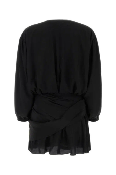 Shop Balenciaga Woman Black Crepe Mini Dress