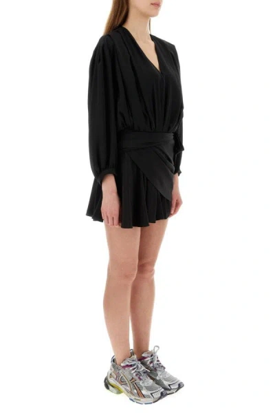 Shop Balenciaga Woman Black Crepe Mini Dress