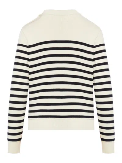 Shop Celine Women Striped Sweater In White