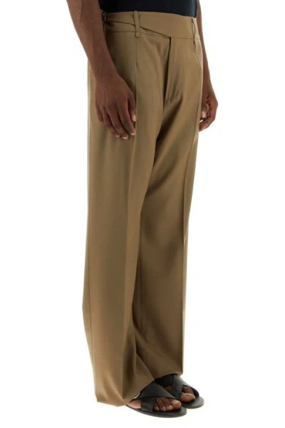 Shop Dolce & Gabbana Man Cappuccino Stretch Wool Pant In Brown