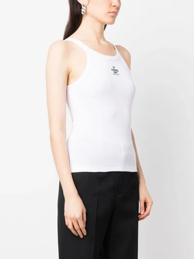Shop Fendi Women Slim-fit Tank Top In White