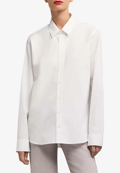Shop Ami Alexandre Mattiussi Ami De Coeur Long-sleeved Classic Shirt In White