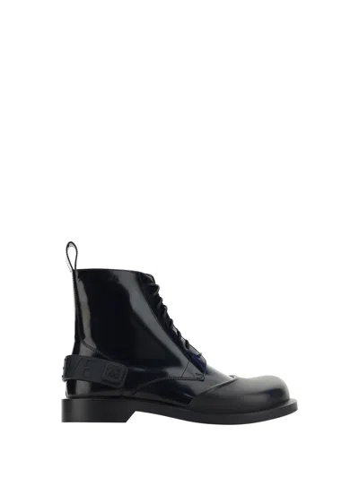 Shop Loewe Men Ankle Boots In Black