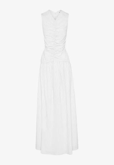 Shop Anna Quan Arabella Striped Maxi Dress In White