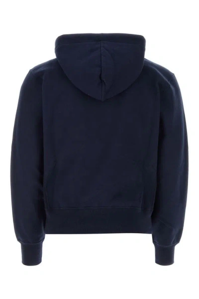 Shop Saint Laurent Man Midnight Blu Cotton Sweatshirt In Blue