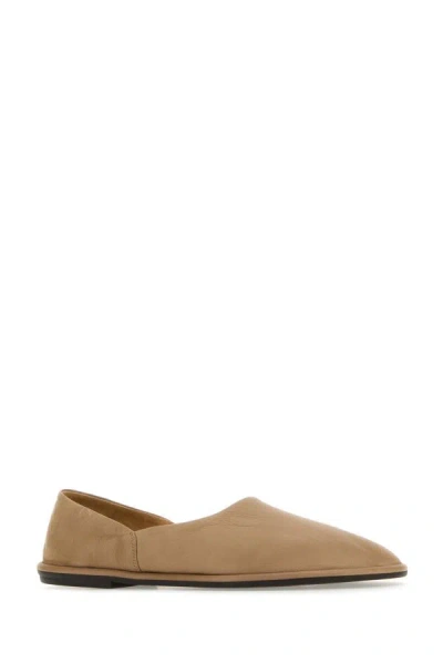 Shop The Row Woman Beige Leather Canal Slip Ons In Brown