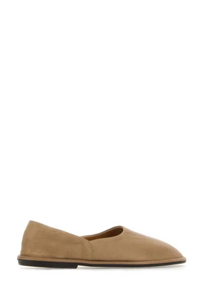 Shop The Row Woman Beige Leather Canal Slip Ons In Brown