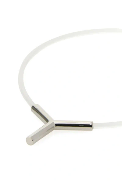 Shop Y/project Y Project Woman Transparent Pvc Y Necklace In White
