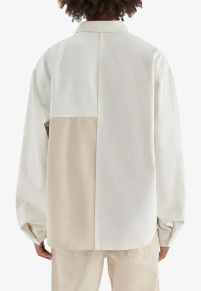 Shop Axel Arigato Block Long-sleeved Shirt In Ecru