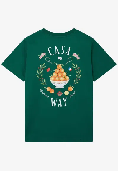Shop Casablanca Casa Way Printed T-shirt In Green
