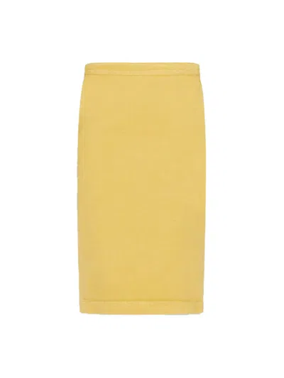 Shop Max Mara Midi Pencil Skirt Clothing In Yellow & Orange