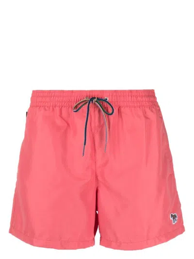 Shop Paul Smith Zebra Logo Swim Shorts In Pink
