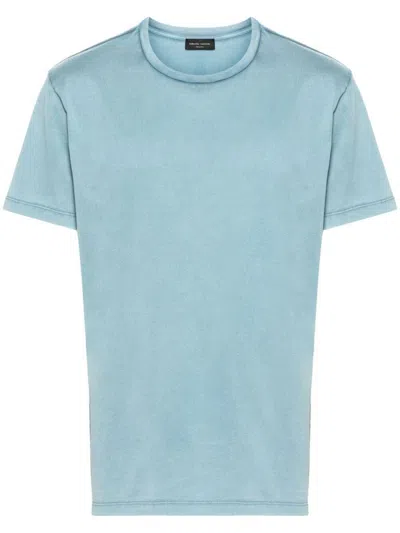 Shop Roberto Collina Mc Crewneck T-shirt Clothing In Blue