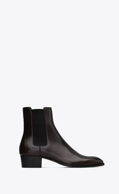 Shop Saint Laurent "chelsa" Boots In Brown