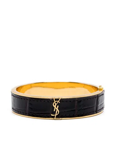 Shop Saint Laurent Cassandras Bracelet Accessories In Brown