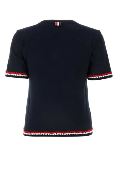 Thom Browne Woman T-shirt Midnight Blue Size 8 Cotton