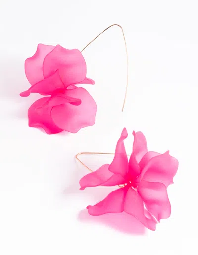 Lovisa Fuchsia Frosted Flower Drop Earrings In Multi