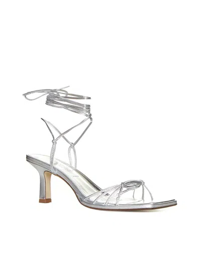 Shop Aeyde Sandals In Silver