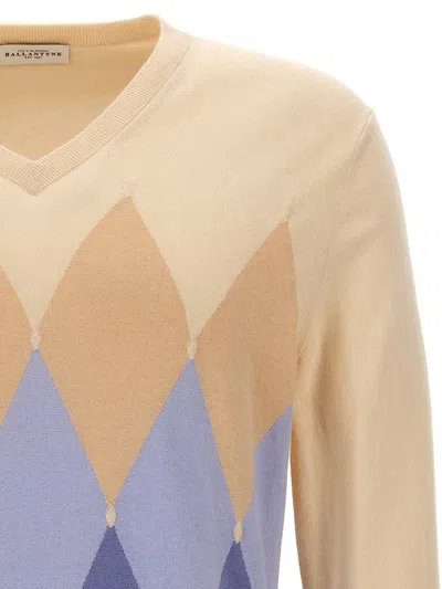 Shop Ballantyne 'argyle' Sweater In White