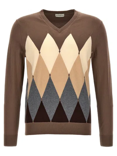 Shop Ballantyne 'argyle' Sweater In Beige