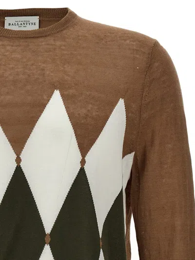 Shop Ballantyne 'argyle' Sweater In Brown