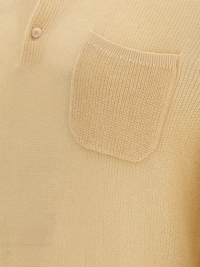 Shop Ballantyne Cotton Knit Polo Shirt In Beige