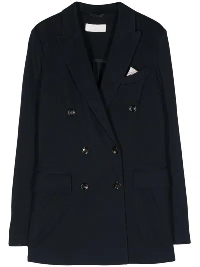 Shop Circolo 1901 Double-breasted Pique Jacket In Blue