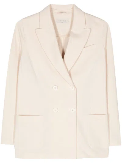 Shop Circolo 1901 Oxford Double-breasted Jacket In White