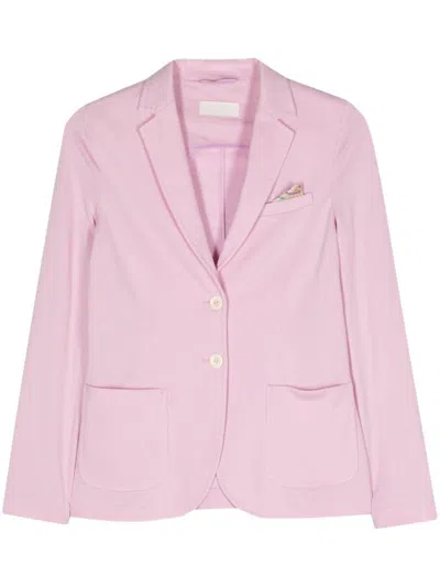 Shop Circolo 1901 Single-breasted Pique Jacket In Pink