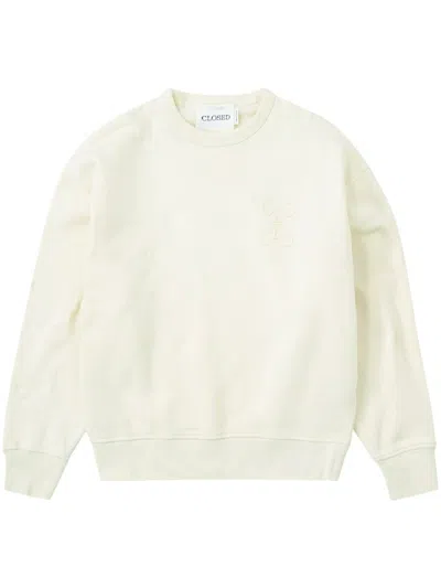 Shop Closed Logo Organic Cotton Sweatshirt In White