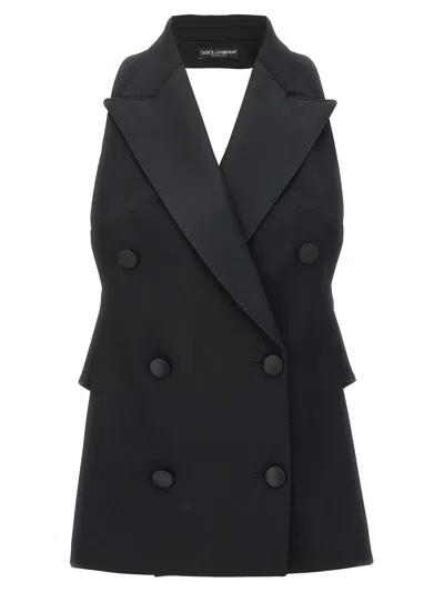 Shop Dolce & Gabbana Double-breasted Vest In Black