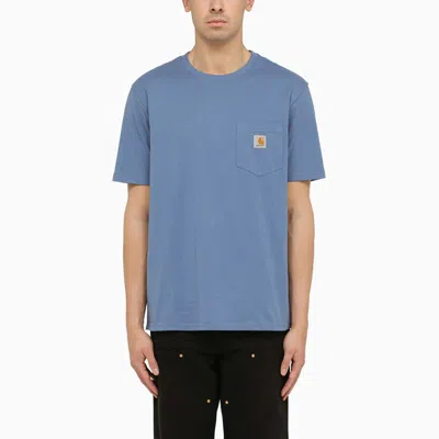 Shop Carhartt Wip Light Blue S/s Pocket T-shirt