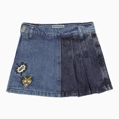 Shop Kenzo Blue Denim Trouser Skirt