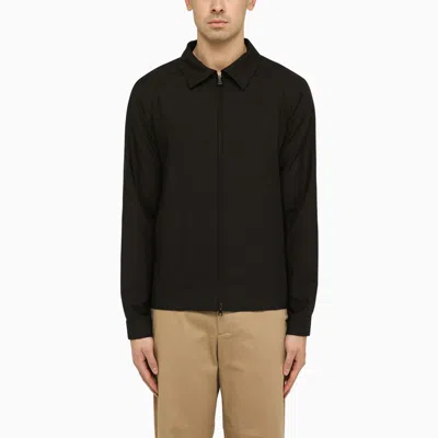 Shop Tagliatore | Black Zipped Jacket In Wool