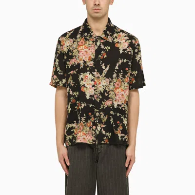 Shop Our Legacy Cotton Floral Print Shirt In Metal